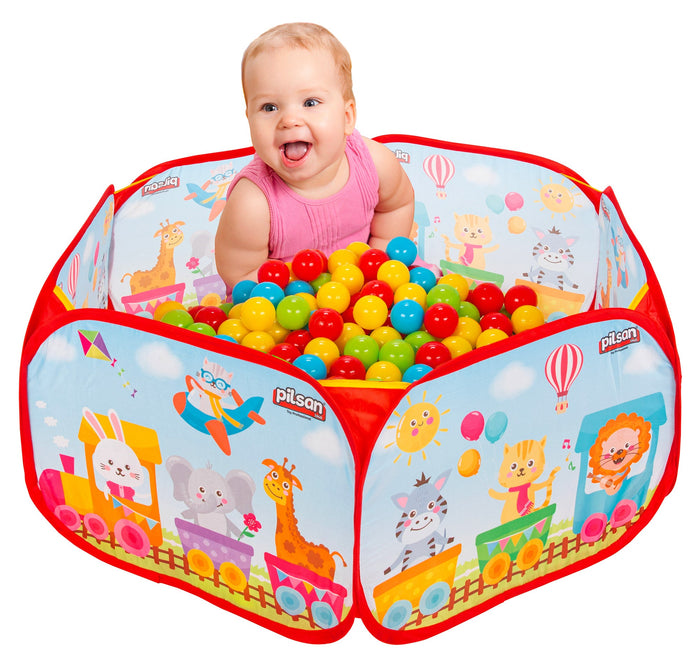 Piscina Pieghevole con 120 Palline 85x102x38 cm per Bambini
