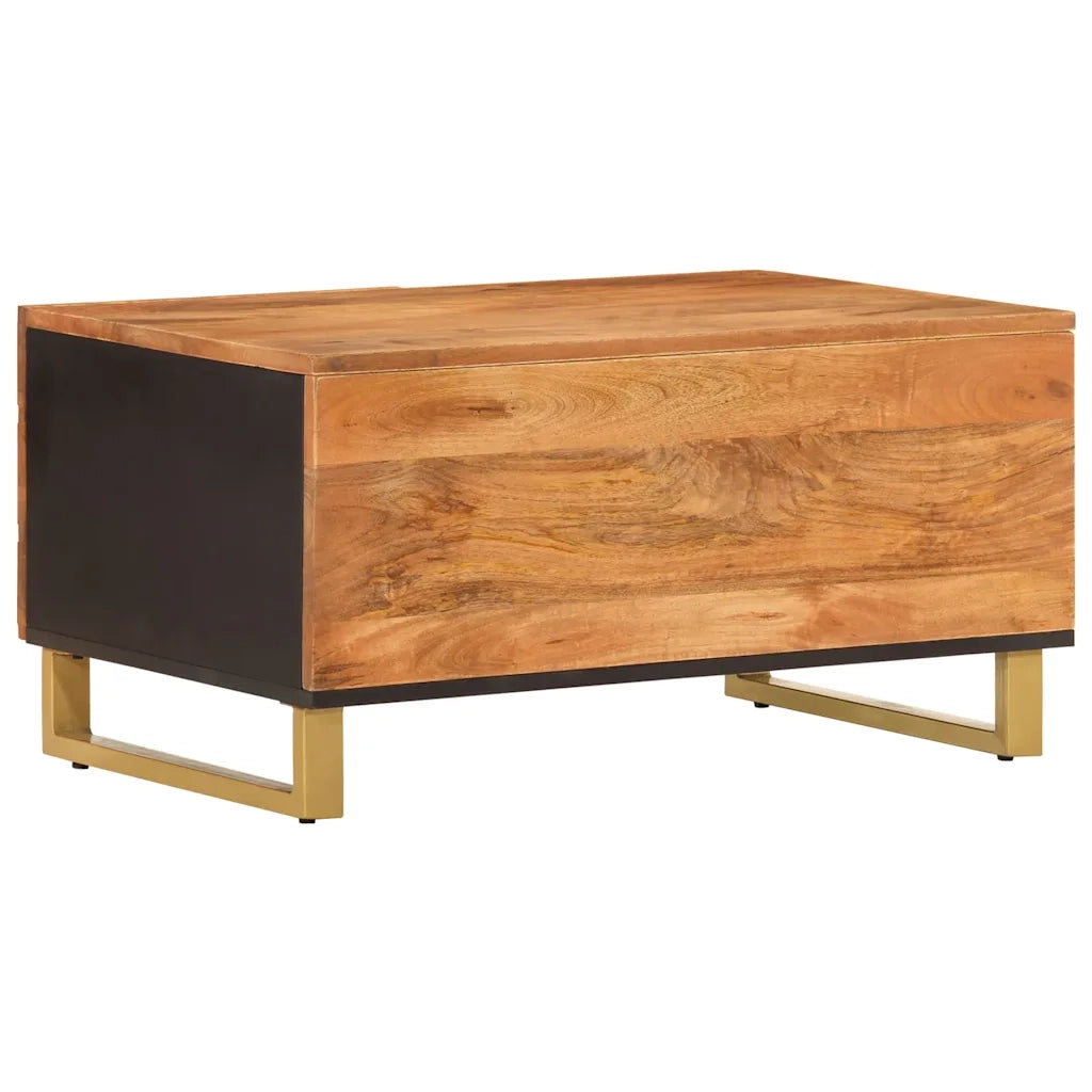 Tavolino da Salotto Marrone e Nero 80x50x40 cm Legno di Mango 356788