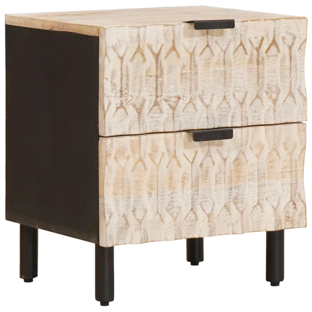 Armadio da Notte con cassetto 2 pcs Bianco 40 x 33 x 46 cm