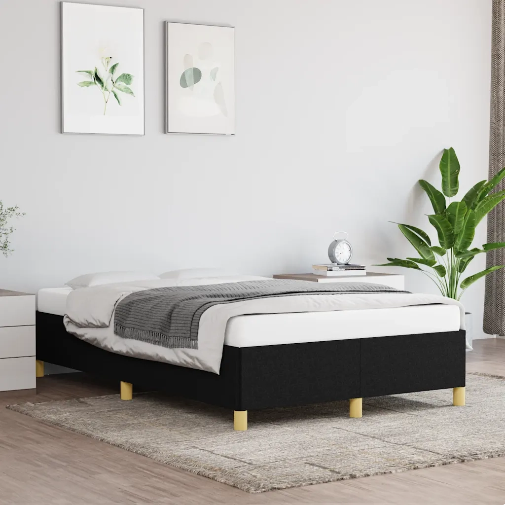 Letto matrimoniale | Letto per adulti | Giroletto senza Materasso Nero 120x200 cm Tessuto
