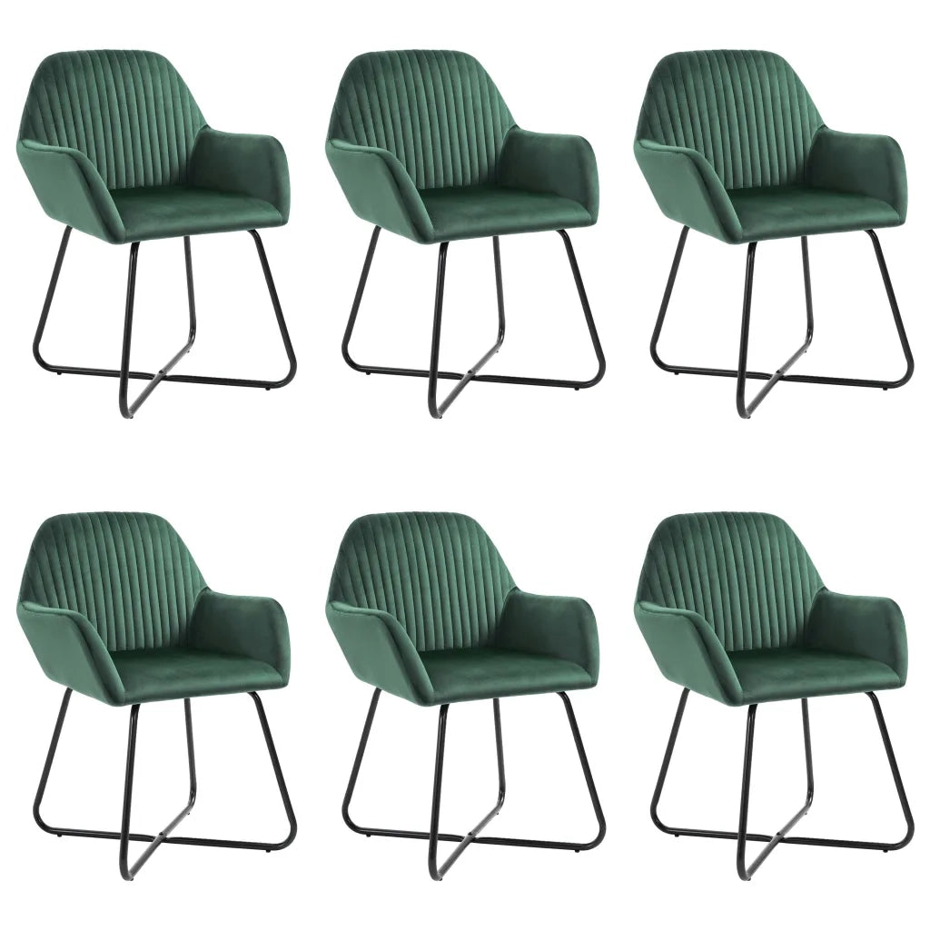 Sedie da Pranzo 6 pz Verdi in Velluto cod mxl 8065