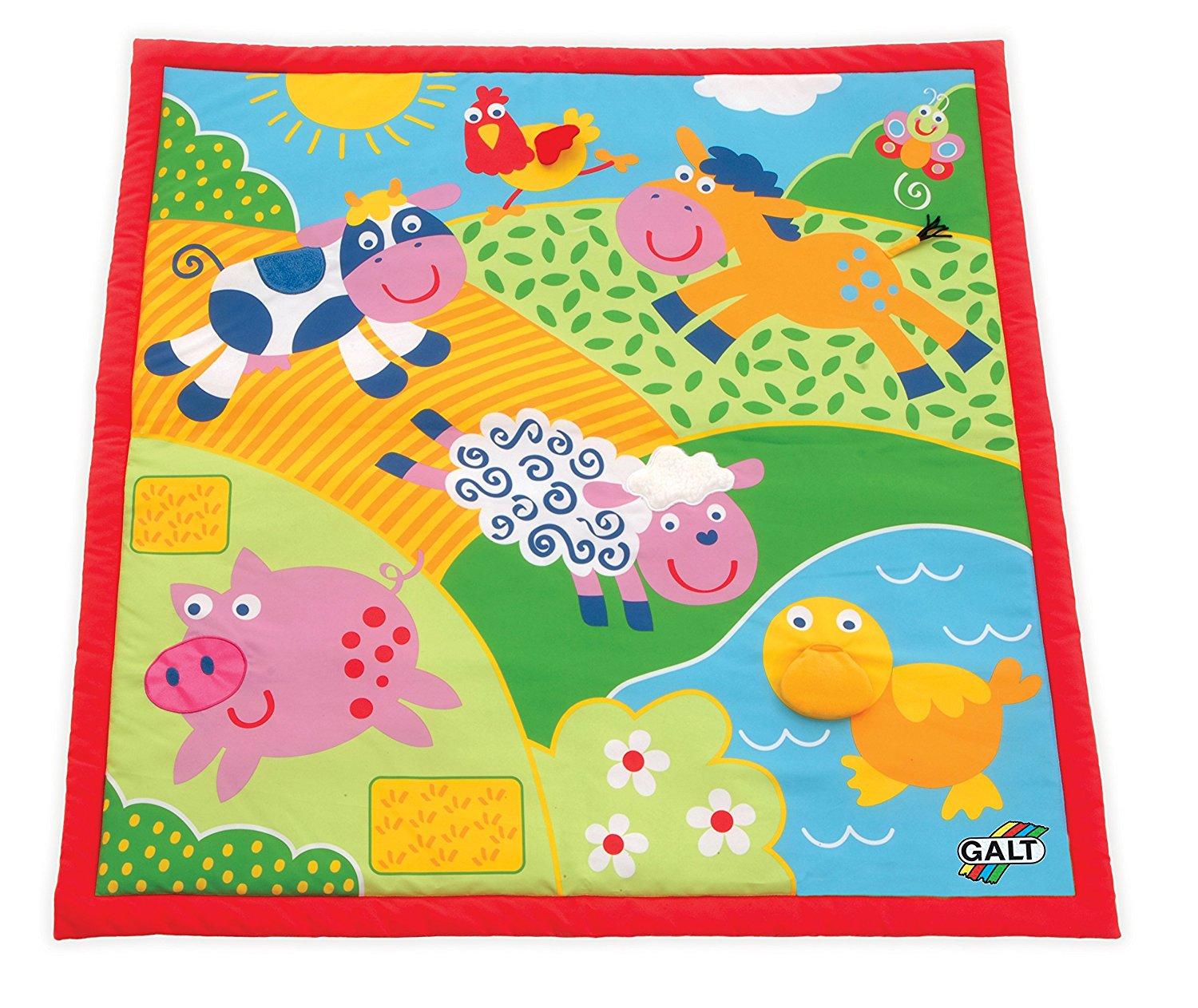 Tappeto Quadrato per Bambini 6 Attività 100cm Galt Fattoria