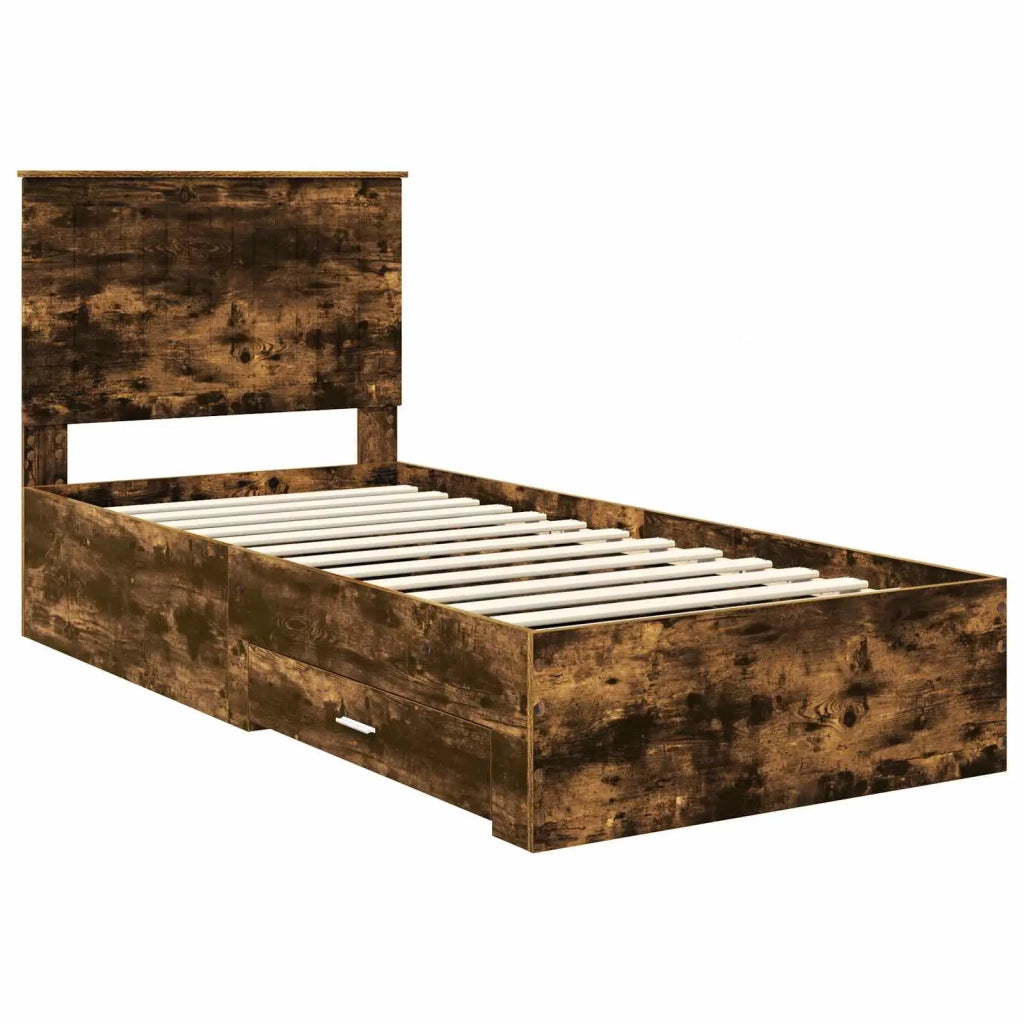 Struttura del letto Rovere fumé 90 x 190 cm Legno multistrato
