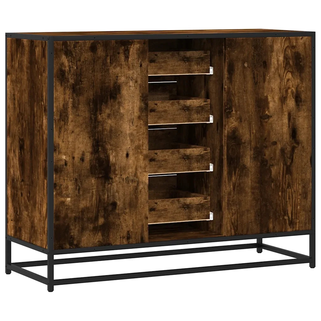vidaXL Credenza Rovere Fumo 92x35x76 cm in Legno Multistrato