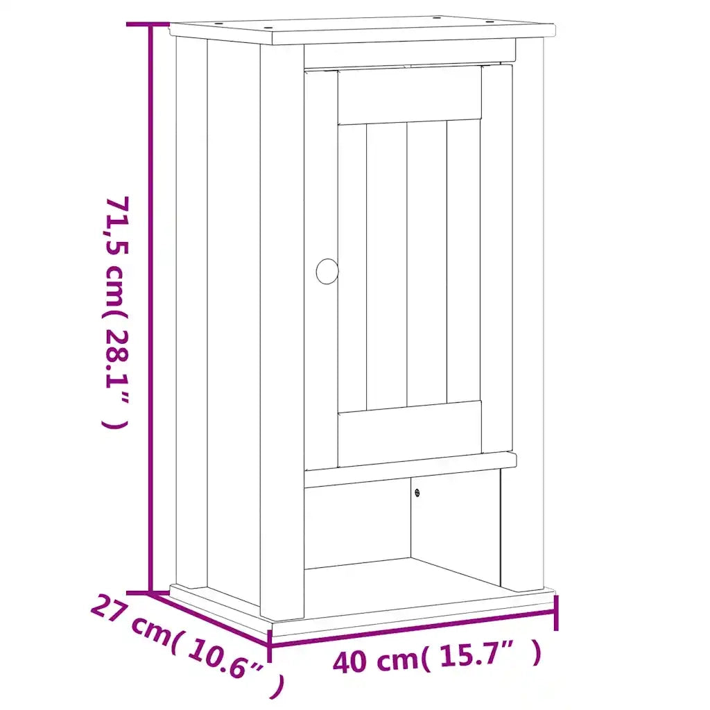 Mobile da Bagno a Muro BERG Bianco 40x27x71,5 cm Massello Pino 358548