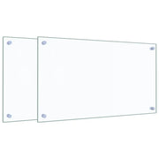 Paraschizzi per Cucina 2 pz Trasparente 70x40cm Vetro Temperato CFW2972454