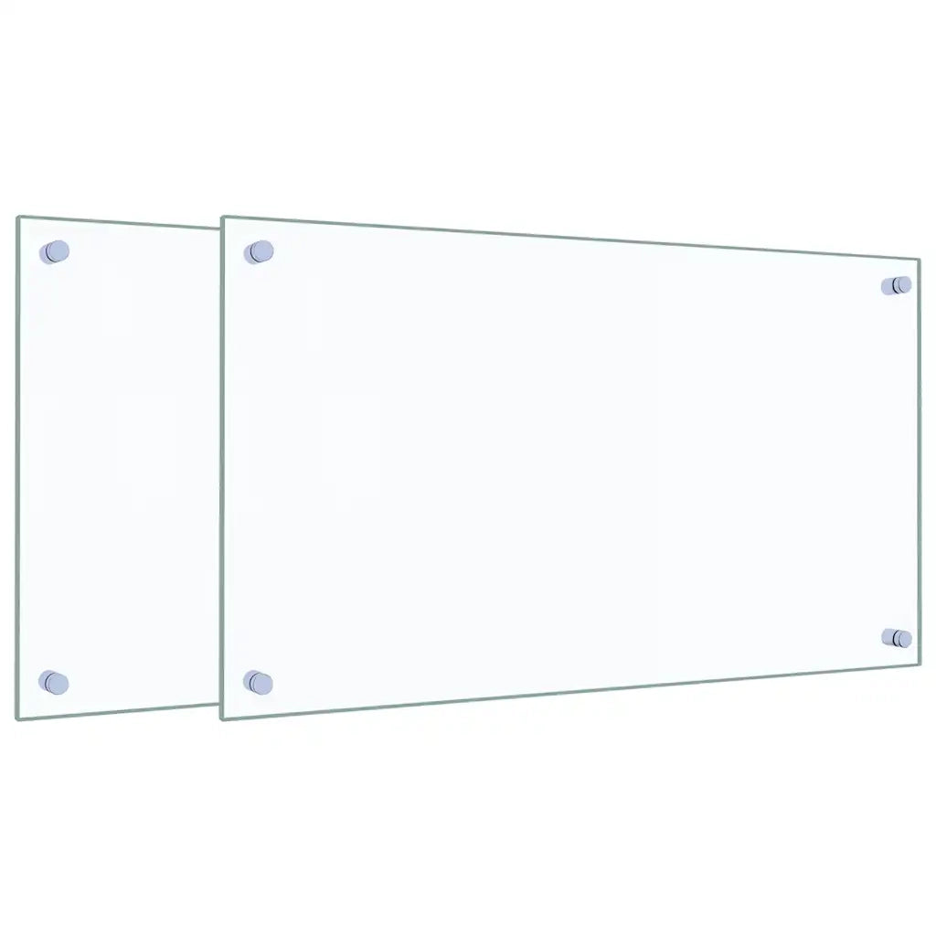 Paraschizzi per Cucina 2 pz Trasparente 70x40cm Vetro Temperato CFW2972454