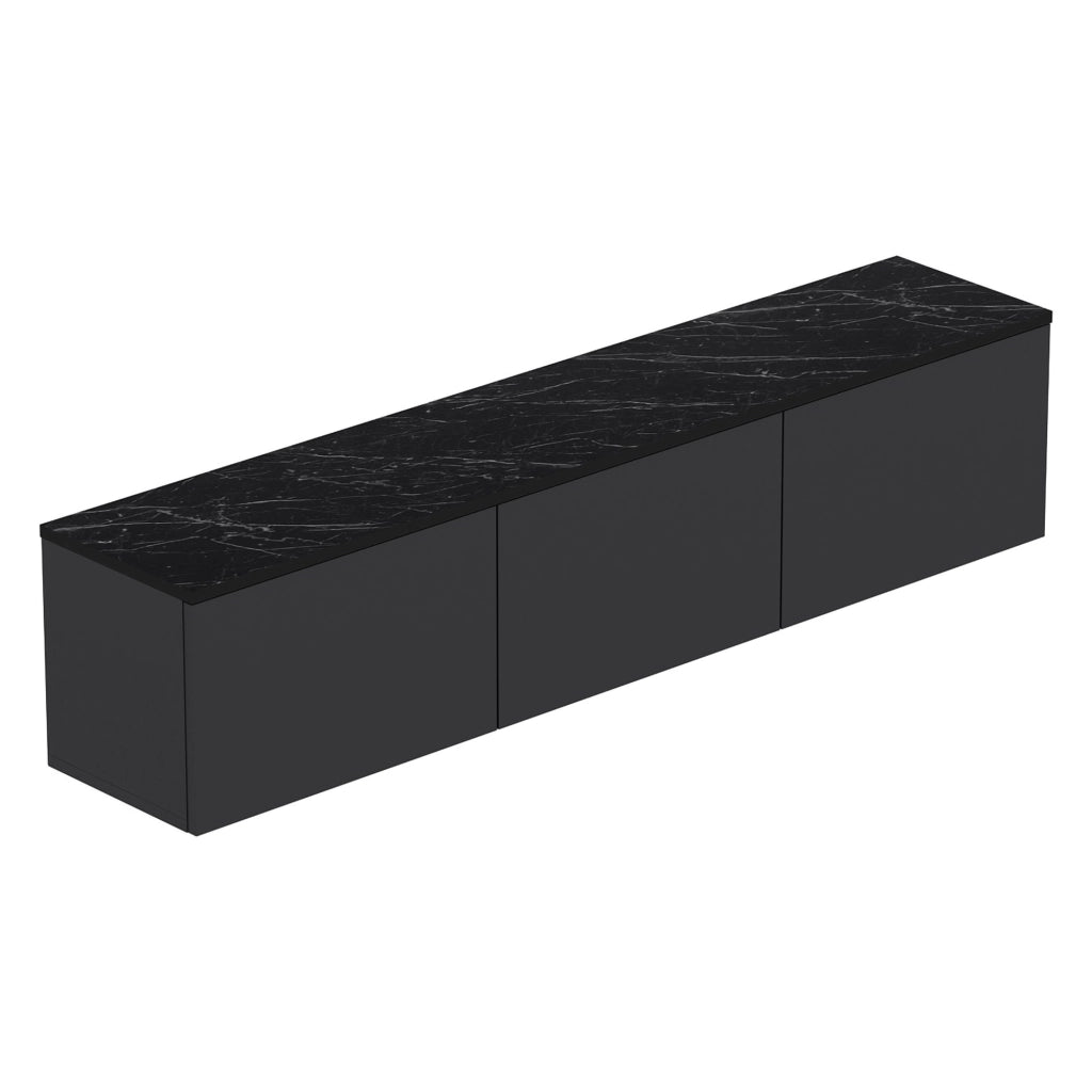 Surrigone, Mobile Porta tv 3 Vani, 160x32x35h cm Nero Antracite