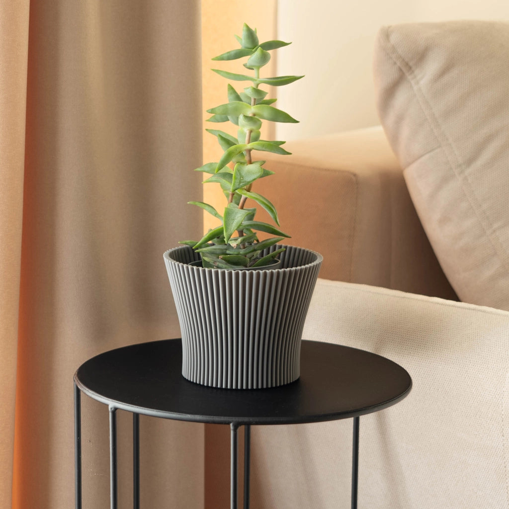 Vaso da fiori KADAX 15 cm, copertura per piante, vaso da fiori in plastica grigia