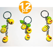 Trade Shop - Set Bomboniere Pendente 3 Faccine Emoji Emoticon Porta Chiavi Compleanno 18 Anni -