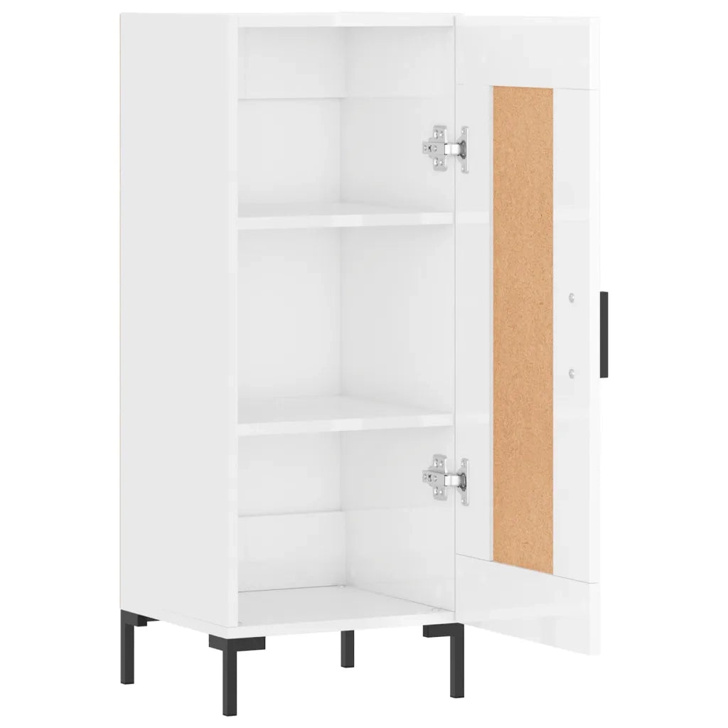 Credenza-Buffet-Armadio da cucina Bianco Lucido 34,5x34x90 cm in Legno Multistrato 366468