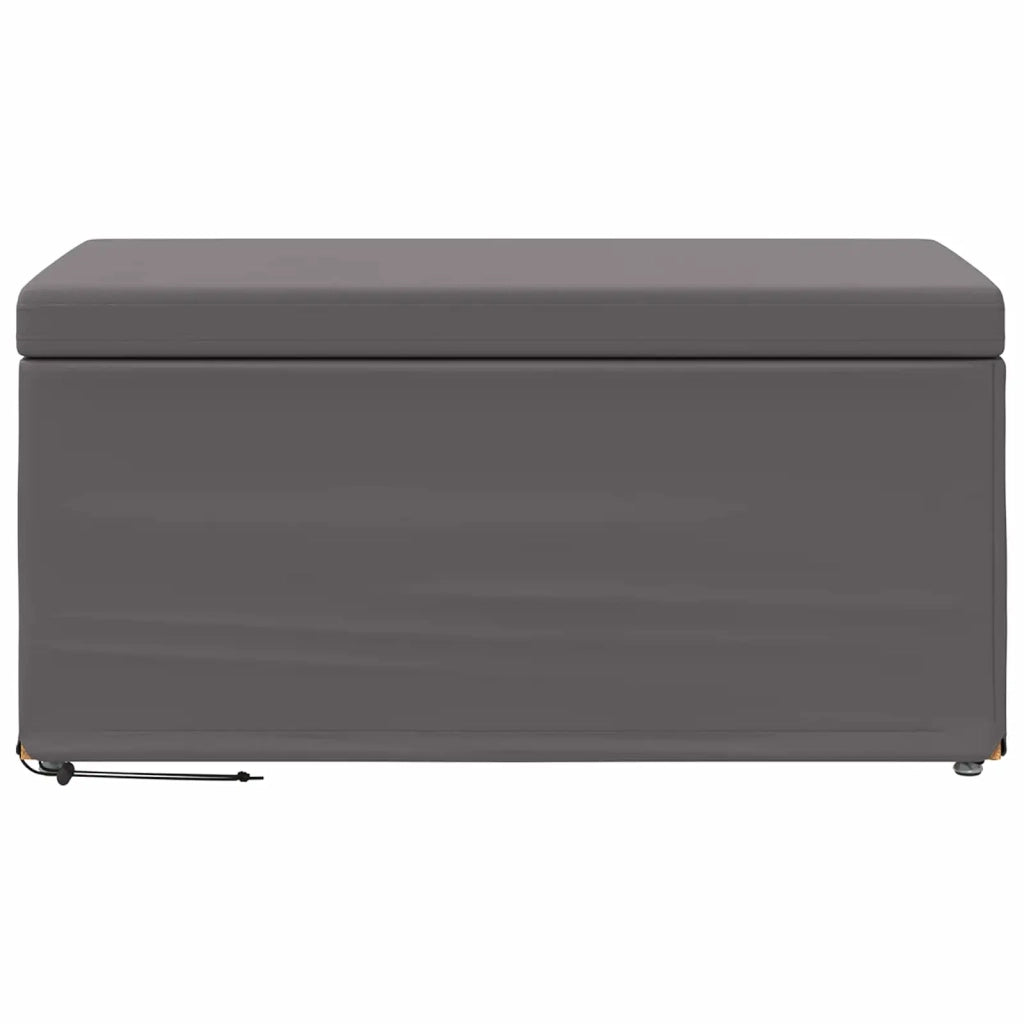 Pouf Grigio Pelle Sintetica e Legno Ingegnerizzato