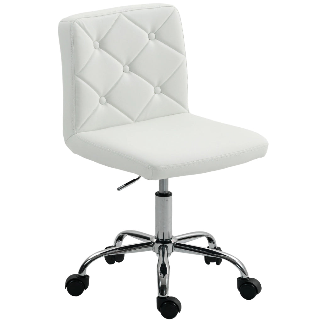 Sedia da Ufficio Regolabile ¨C Zephmum ¨C Pelle PU Bianco 44x50x78-88 cm