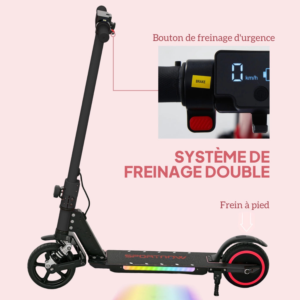Monopattino Elettrico per Bambini 6-14 Anni ¨C Xylo ¨C Pieghevole Alluminio Nero 14 km/h