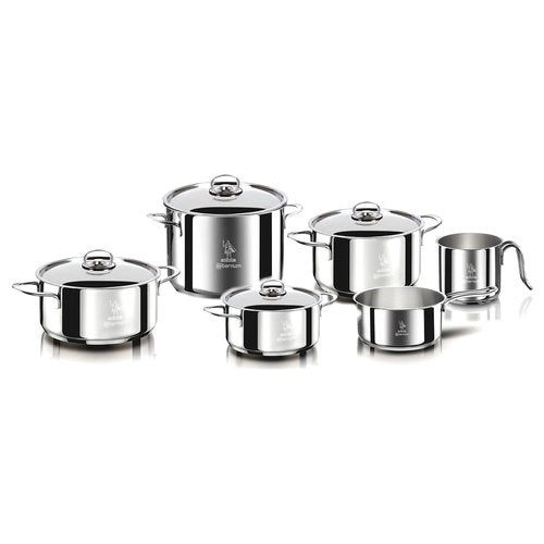 Batteria pentole aeternum y0diset011 la divina re inox acciaio lucido