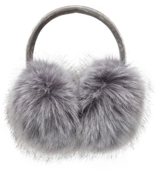 Orecchini da neve adattabili - Finta pelliccia - Accessorio invernale - Donna/ Ragazza - Adatto per l'uso all'aperto - Grigio/Cachi - Orecchini protettivi