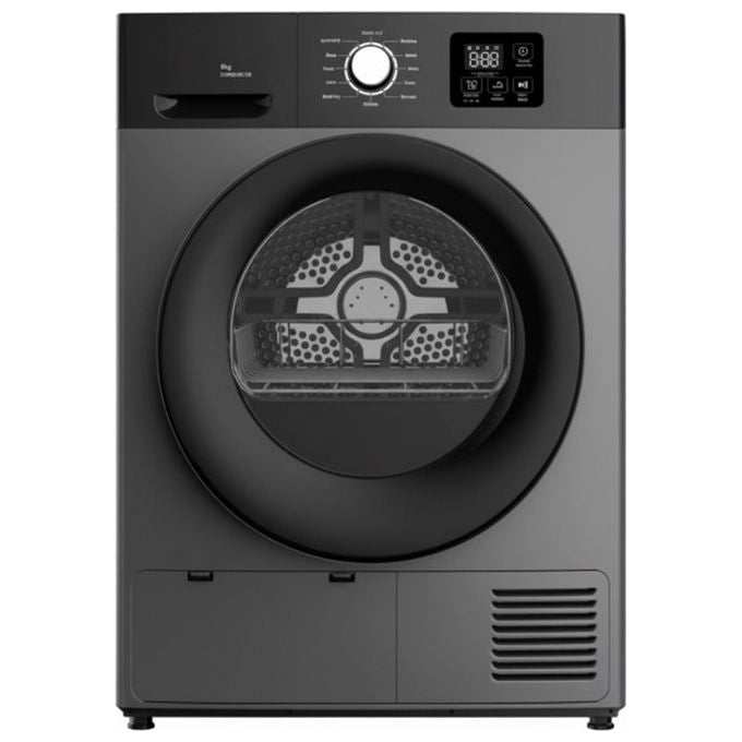Sansui asciugatrice pompa di calore 9 kg, classe E, carica frontale, 15 programmi, sensore umidita', display Led, 64 dB