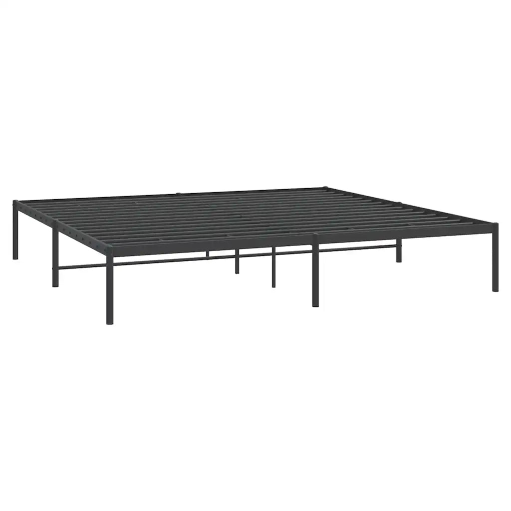 Letto matrimoniale | Letto per adulti | Giroletto in Metallo Nero 200x200 cm