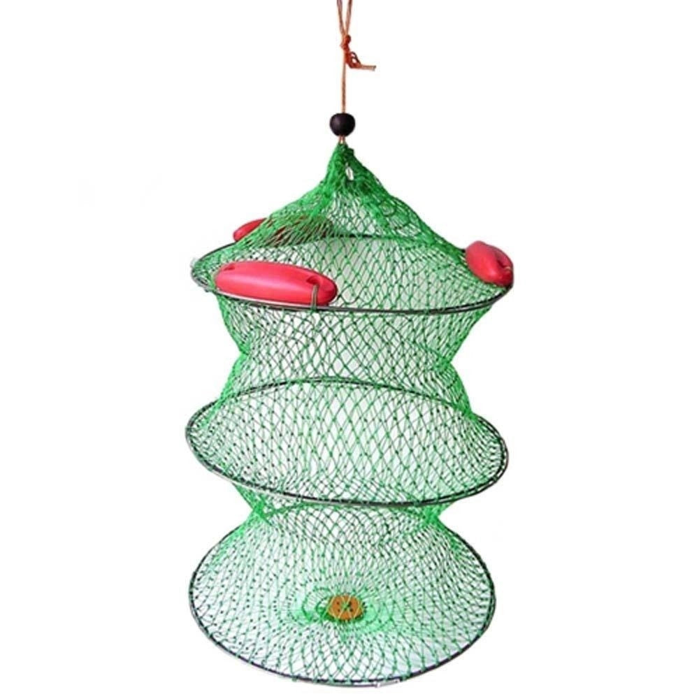 Trade Shop - Rete Nassa Pescatore Retino Porta Pesci Pescato Per La Pesca Con 3 Galleggianti -