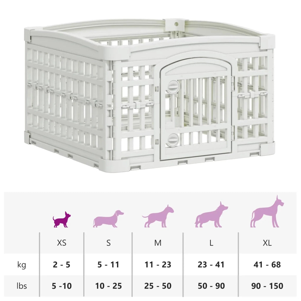 Parco giochi per cani a 4 pannelli Bianco 63 x 63 x 40 cm 42027213