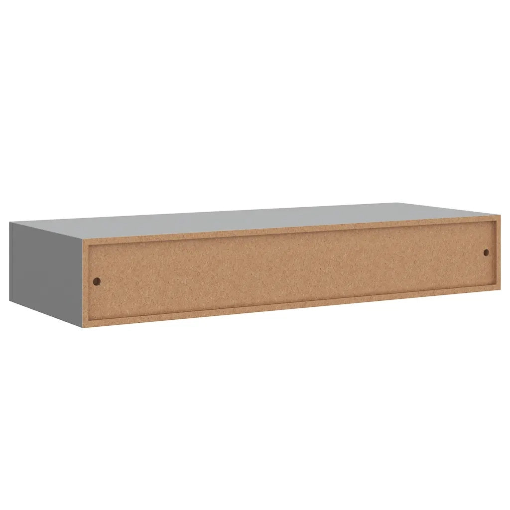 Scaffale con Cassetti da Parete Grigio 60x23,5x10 cm in MDF 330259