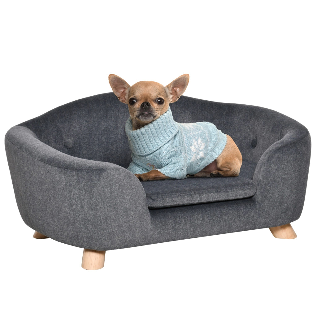 Cuccia per Cani di Taglia Piccola (Max 10kg) con Cuscino, 70x47x30cm - Grigio Antracite