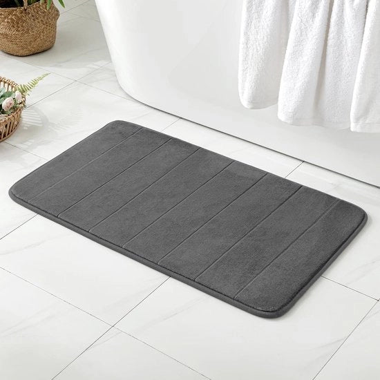Mat di protezione antiscivolo decorativo per bagno e soggiorno 40 x 60 cm grigio