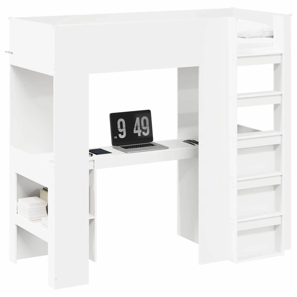 Struttura letto a castello con scrivania Bianco 75 x 190 cm