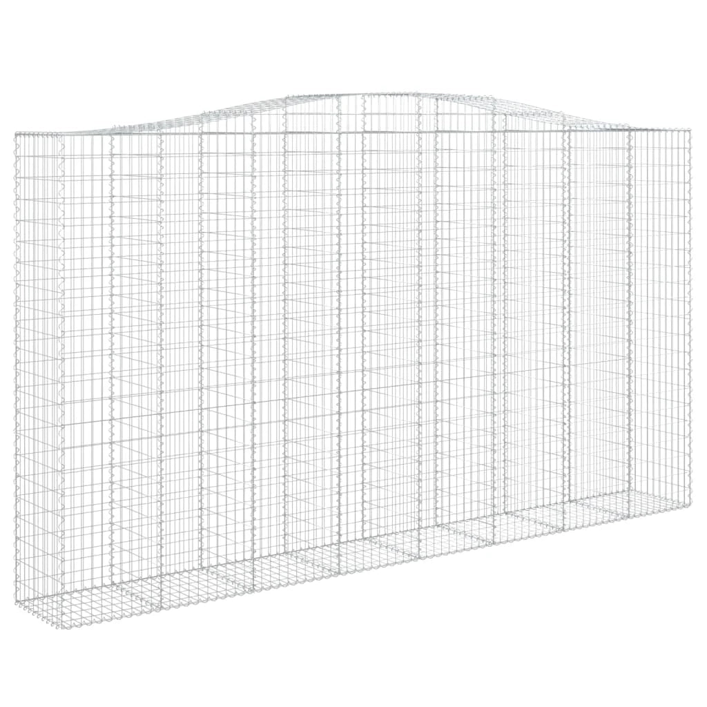 Set di 2 gabbioni ad arco per recinzione gabbia o muro di contenimento 400 x 50 x 220/240 cm ferro zincato argento 02_0041411