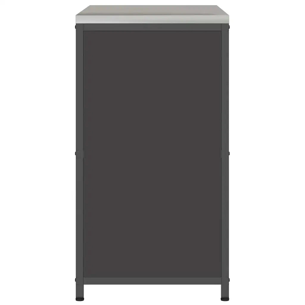 Stoccaggio in cucina con porta Nero 90 x 50 x 92 cm Acciaio 874982