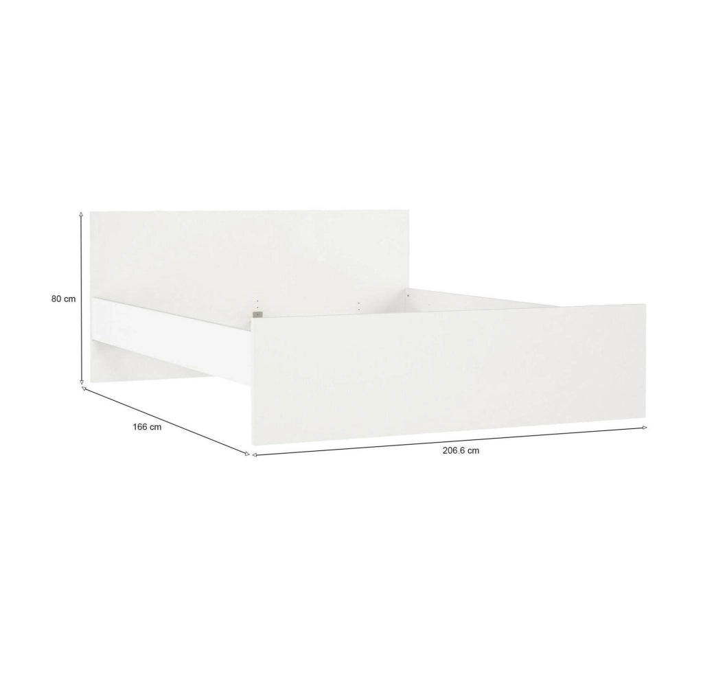 Letto matrimoniale Kaitak, Sommier per camera da letto, Giroletto per stanza, Struttura porta materasso, 207x166 h80 cm, Bianco