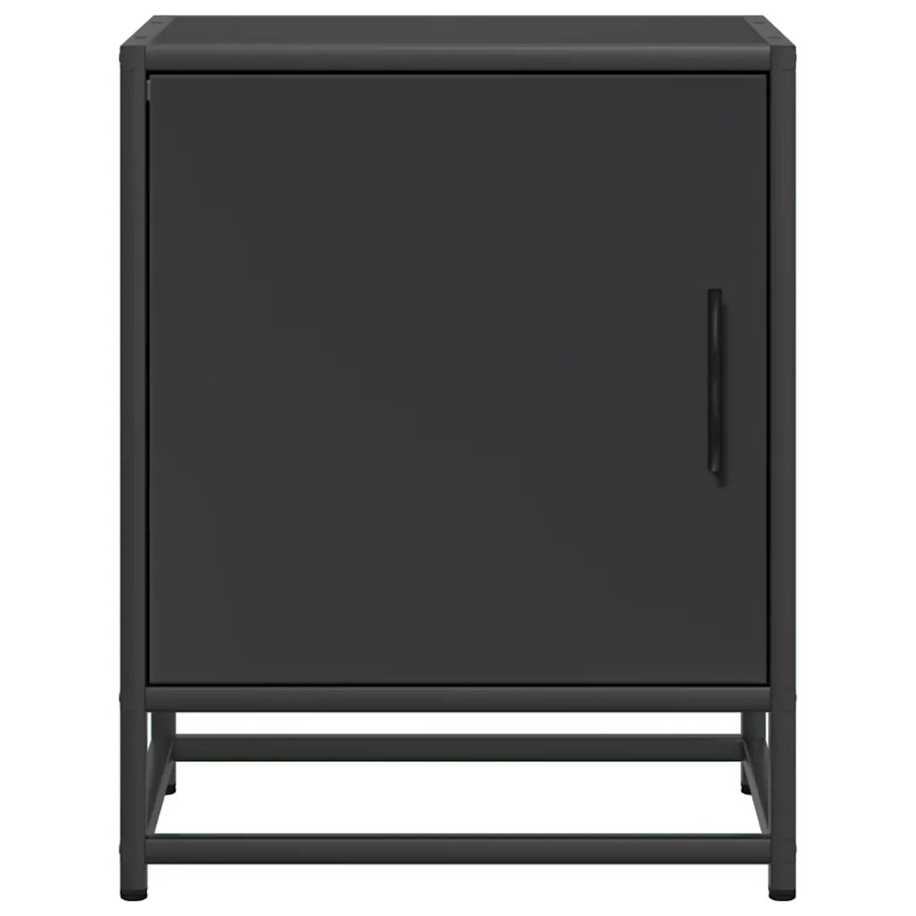 Comodino Nero 40x31x50 cm Legno Multistrato e Metallo 848709