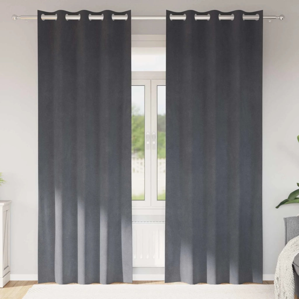 Tende oscuranti 2 pz Grigio Chiaro 140 x 260 cm Velluto 4107287