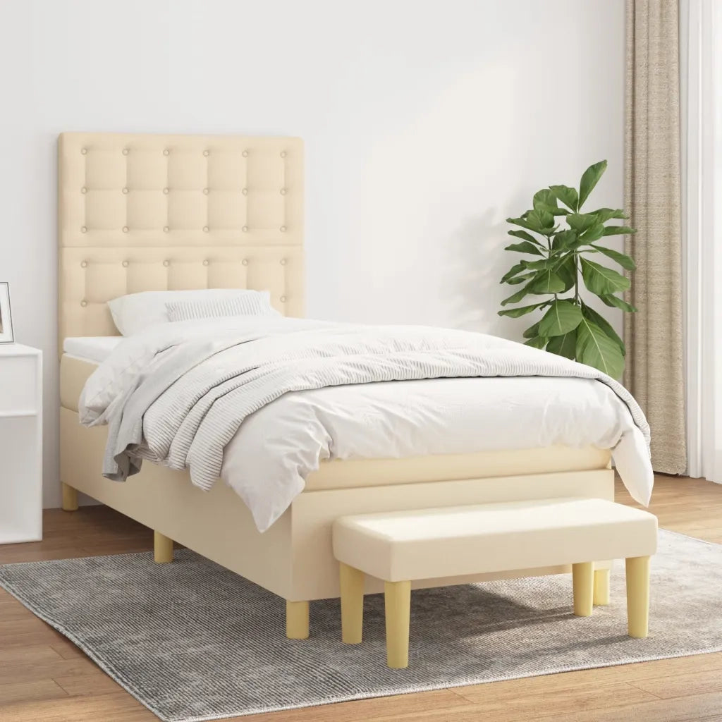 Giroletto a Molle con Materasso Crema 80x200 cm inTessuto cod mxl 63493