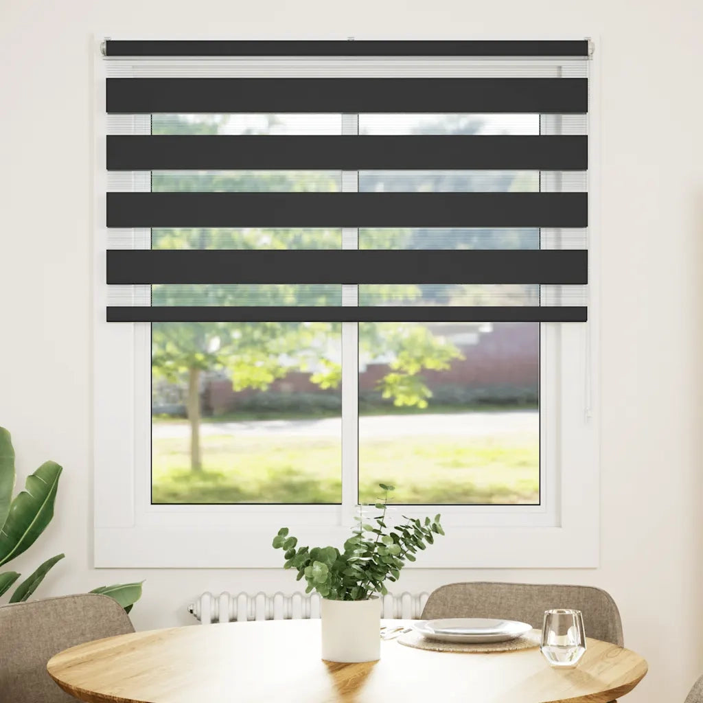Tenda a rullo | Tenda avvolgibile Zebra Nero Larghezza Tessuto 115,9 cm Poliestere