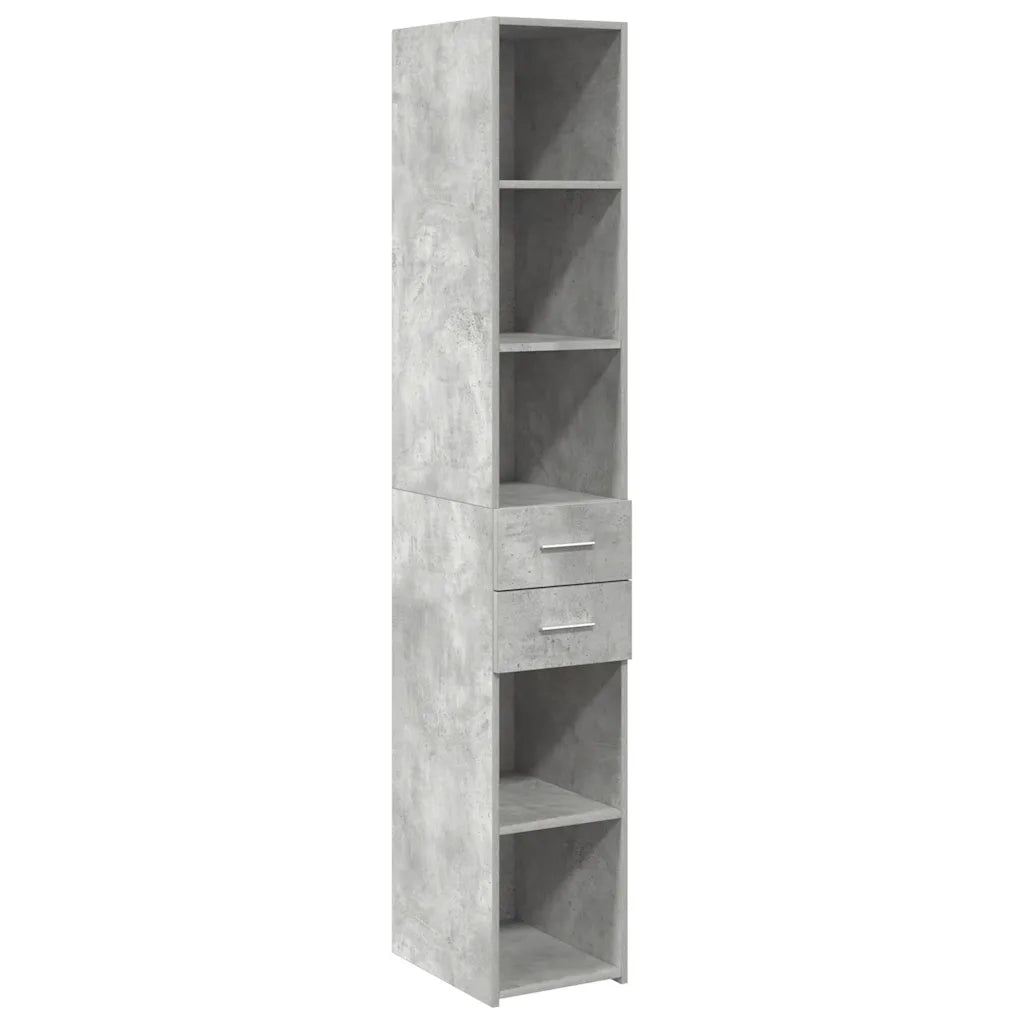 Mobile Sottile Grigio Cemento 30x42,5x225 cm in Truciolato