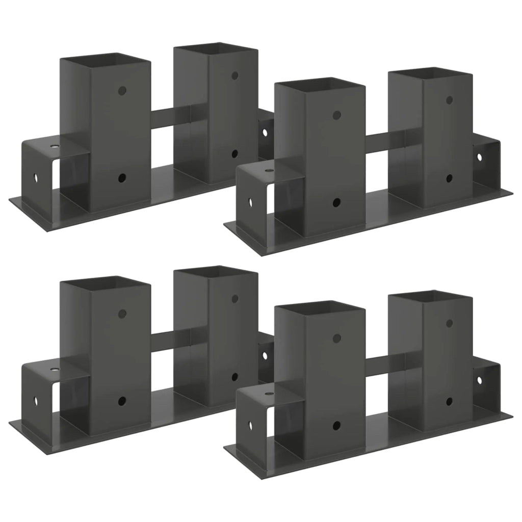 Aiuto per Impilare Legna 4 pcs Antracite 34 x 10 x 15 cm Acciaio 42030118