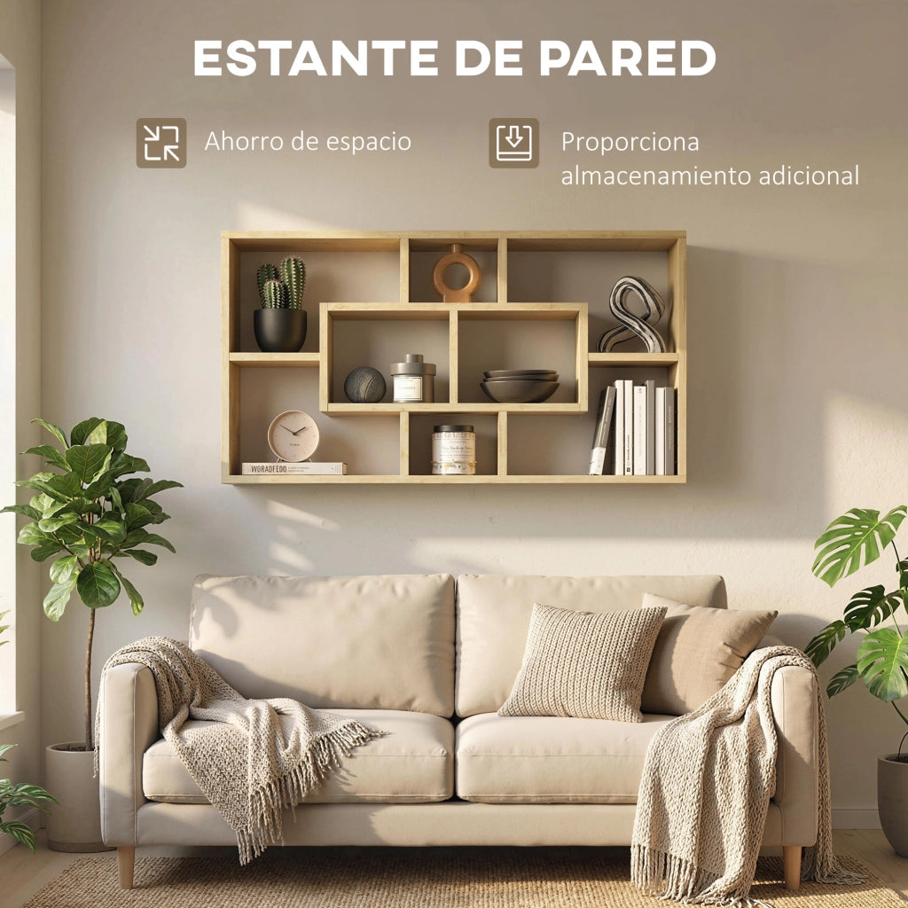 Libreria a Parete 8 Cubi ¨C zephmum ¨C 85x14.5x47.5 cm Rovere