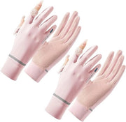 Manopole per donna con protezione solare - guanti estivi anti-UV - manopole antiscivolo per touchscreen - guanti estivi con presa in silicone - adatti per l'uso all'aperto