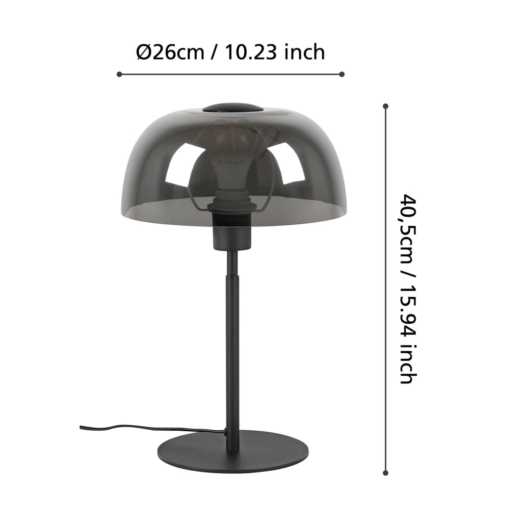 Lampada Da Tavolo Contemporanea Solo 2 Acciaio Nero 1 Luce E27
