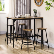 Set tavolo da bar 5 pezzi 110x50x89.5 cm salvaspazio in MDF marrone