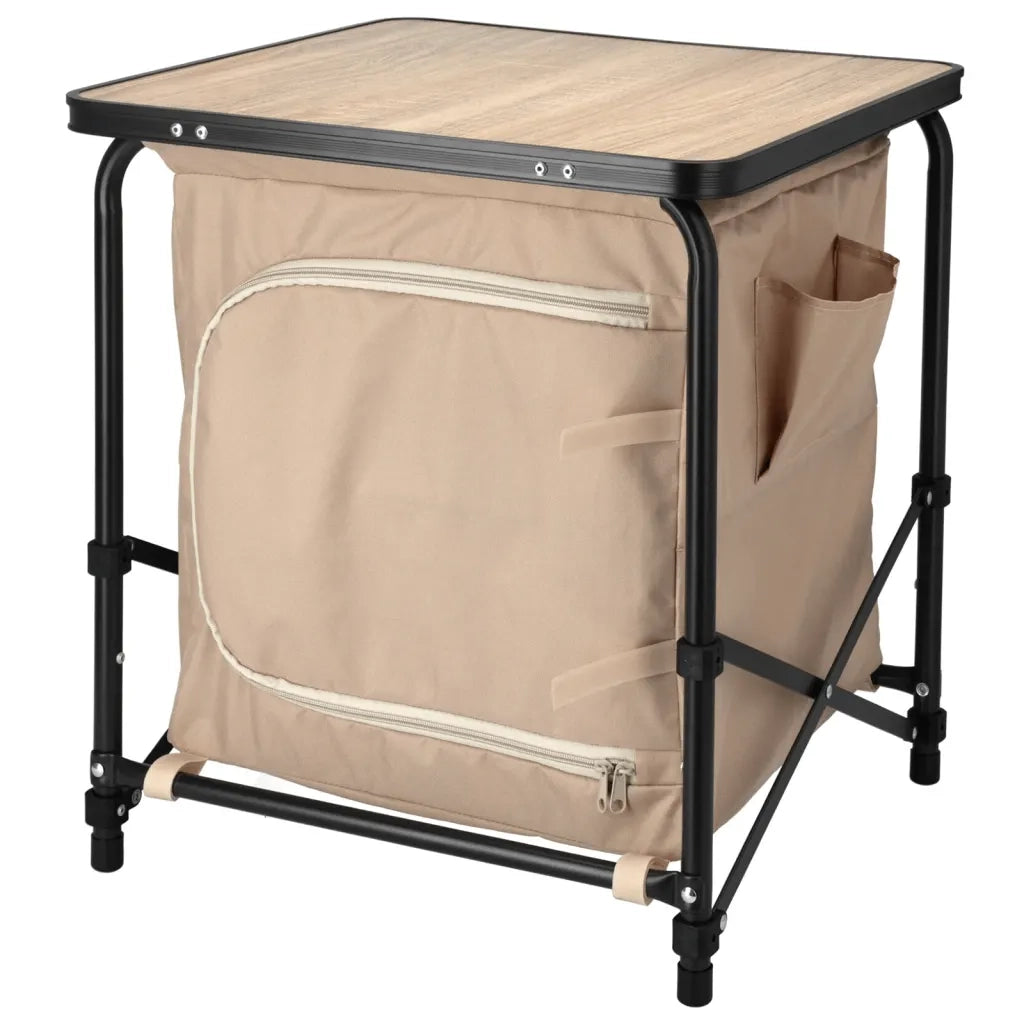 Redcliffs Tavolo da Campeggio con Credenza Beige 48x48x53,5 cm 447567
