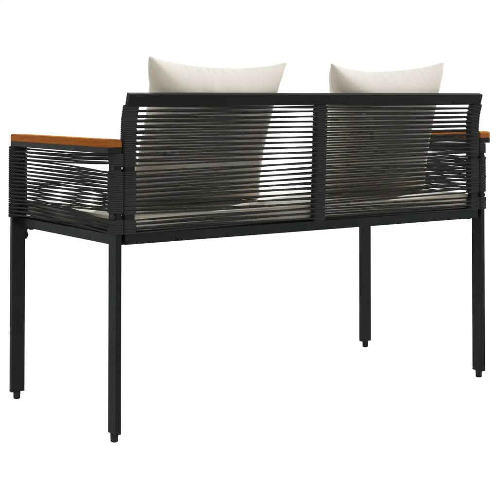 Panchina da esterno Nero e Bianco Crema 117 x 54 x 74.5 cm