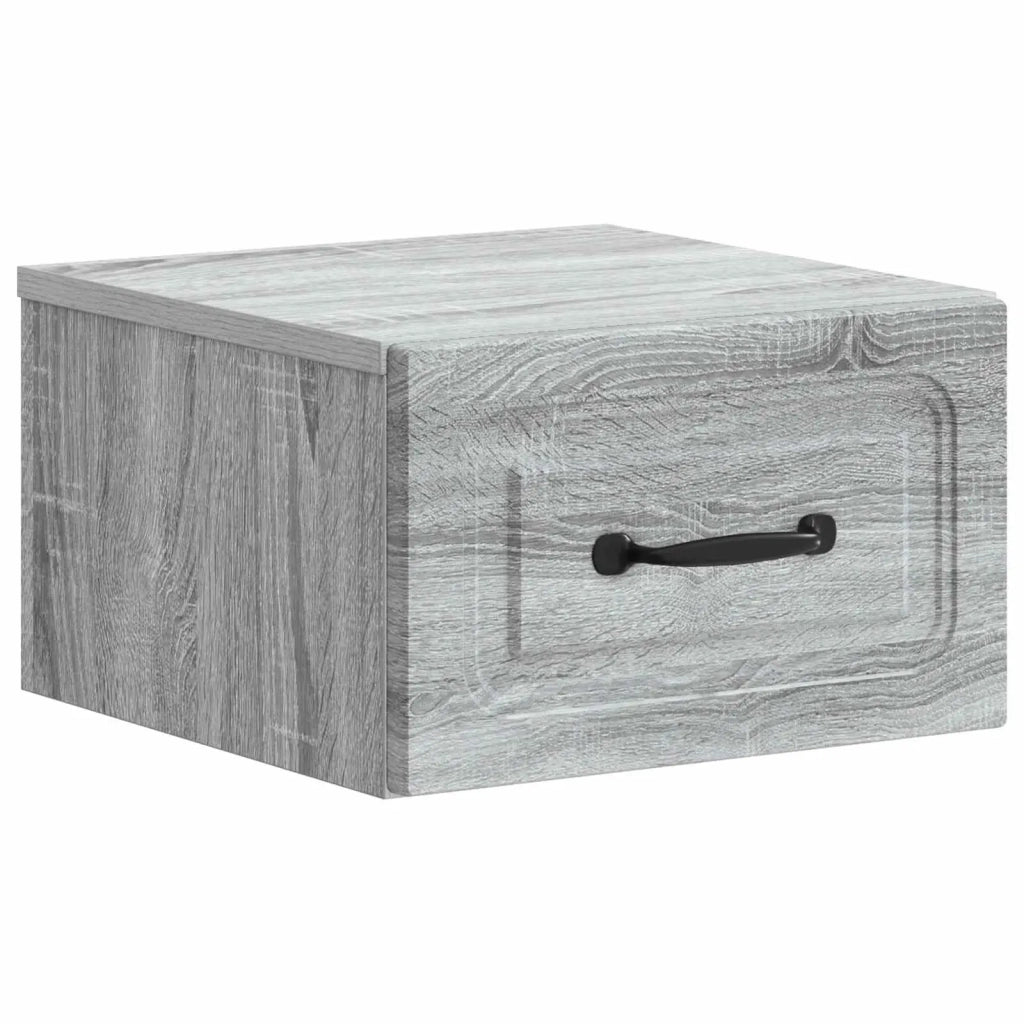Mobiletto da notte a muro 2 pcs Grigio Sonoma 34,5 x 33 x 20 cm