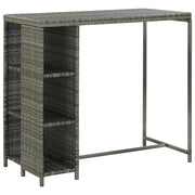 Set da Bar da Giardino 5 pz | Set Salotto da Giardino con Cuscini in Polyrattan Grigio
