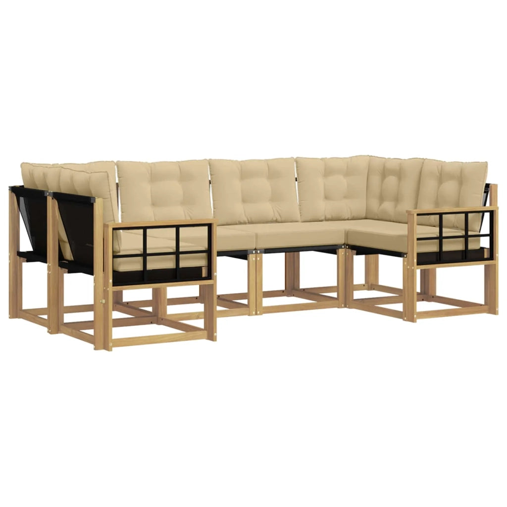 Set di divani da esterno 6 pz Bianco e Beige 3389819