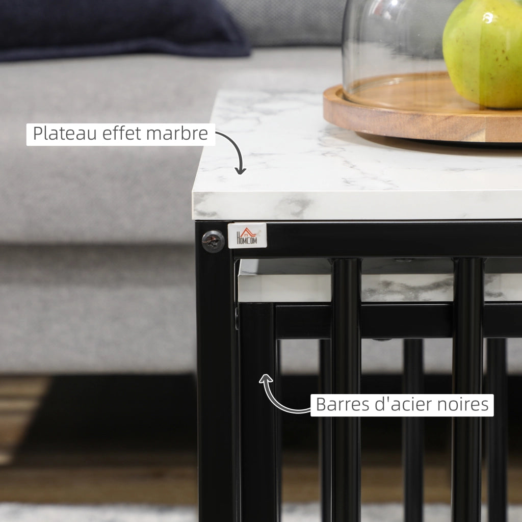 Tavolino da caff¨¨ ¨C zephmum ¨C effetto marmo e legno, metallo