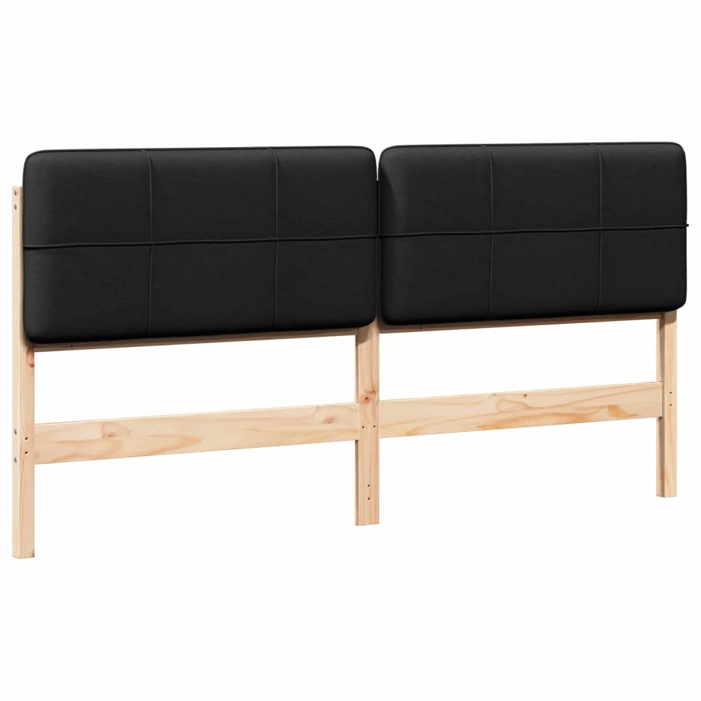 Testiera imbottita Marrone e Nero 180 cm Pino massello 880110