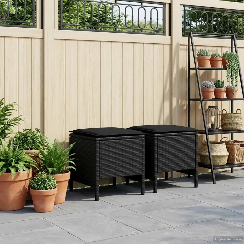 Poggiapiedi da Giardino 2 Pezzo Nero 38 x 38 x 45 cm 42025383