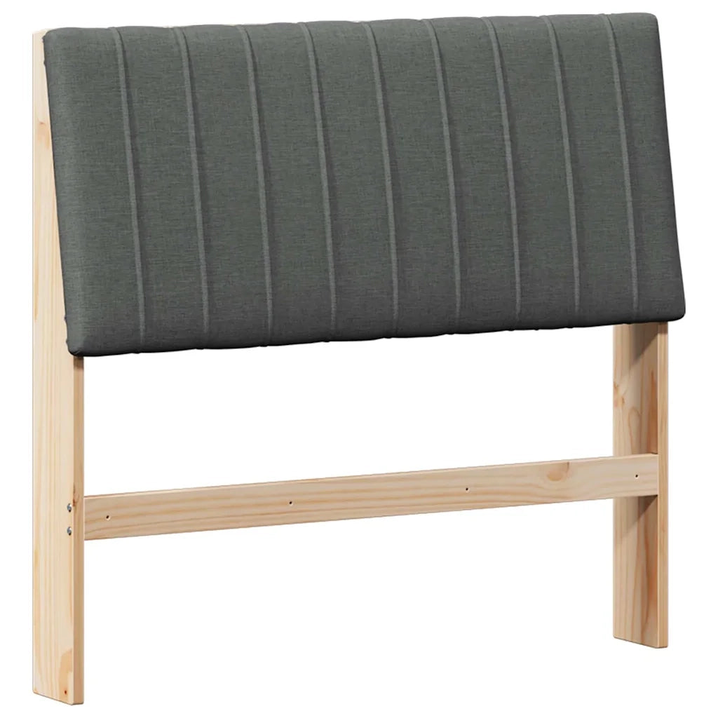 Testiera imbottita Grigio scuro 100 cm Pino massello 879410